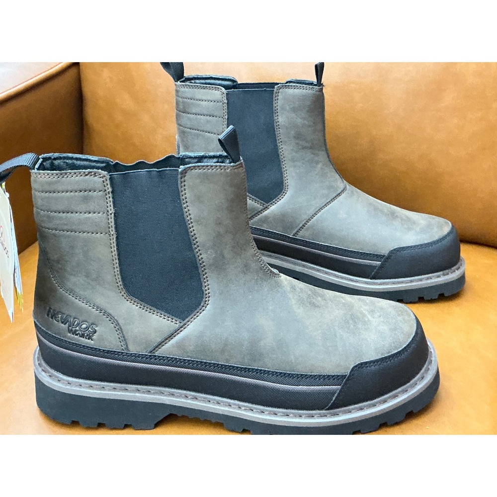Nevados Foreman Work Boots Mens 9.5 Chocolate New Steel Toe Chelsea